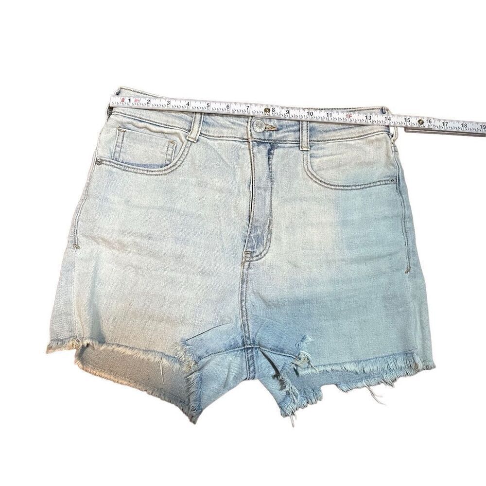 Anthropologie Pilcro Jean Shorts Ultra High Rise Light Wash Denim Raw Cut Off Sz - Picture 6 of 9